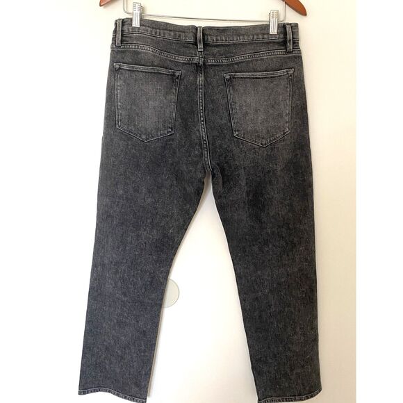 Frame Le High Straight Leg Jeans Silver Strike Split Hem Frayed Denim Sz 30 - Picture 3 of 13